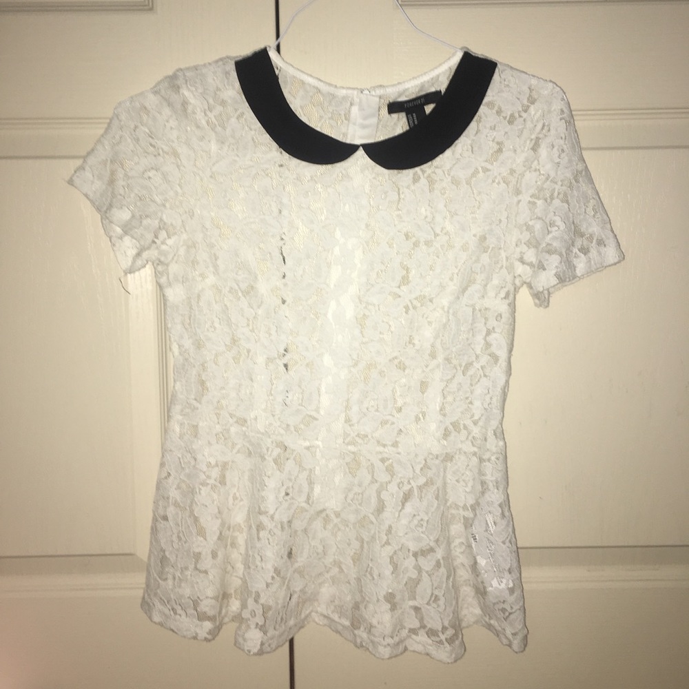 Lace Peplum Top